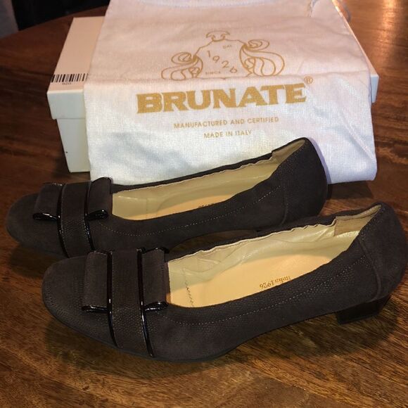 Brunate Gray Suede Iguano Moro Softlack Women’s low heels size 38 (US size 7) - Picture 3 of 10
